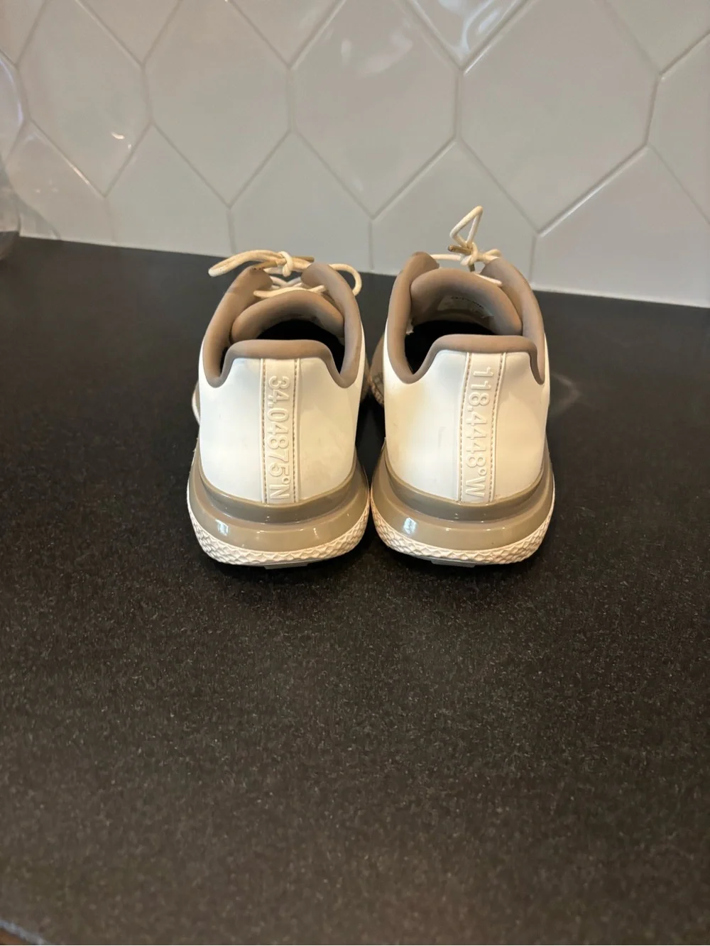G/FORE Men's White Sneakers with Taupe Accents
